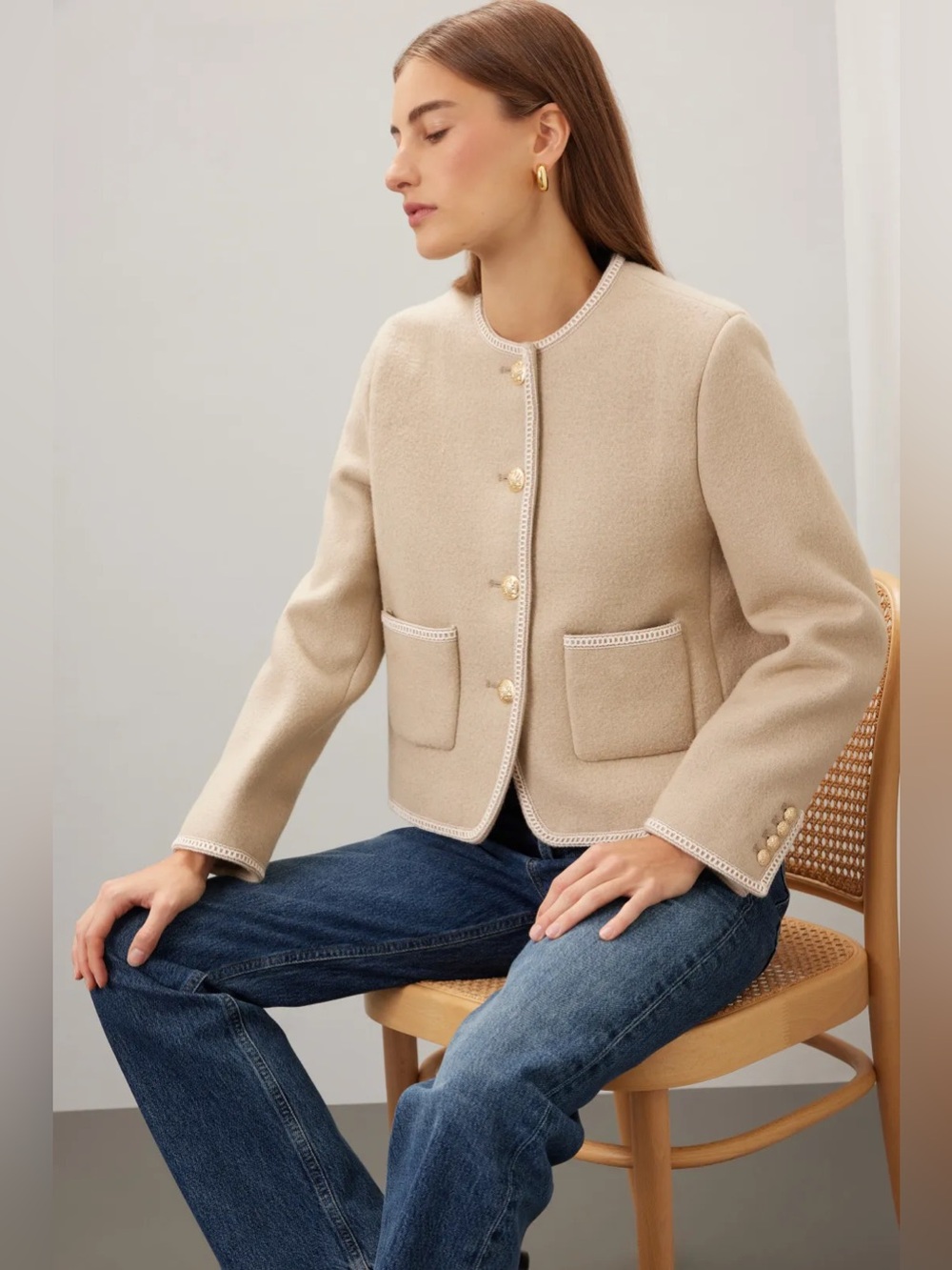 *Flawed RTR Dunst Beige Tweed Boucle Jacket (0444) - Picture 4 of 13